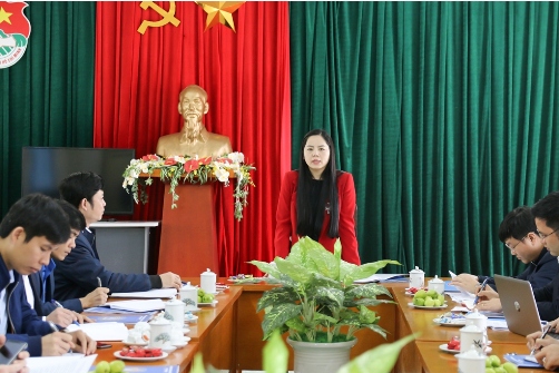 Đồng chí Trần Minh Huyền - Ủy viên Ban Thường vụ, Trưởng Ban Thanh niên xung phong Trung ương Đoàn kết luận buổi làm việc